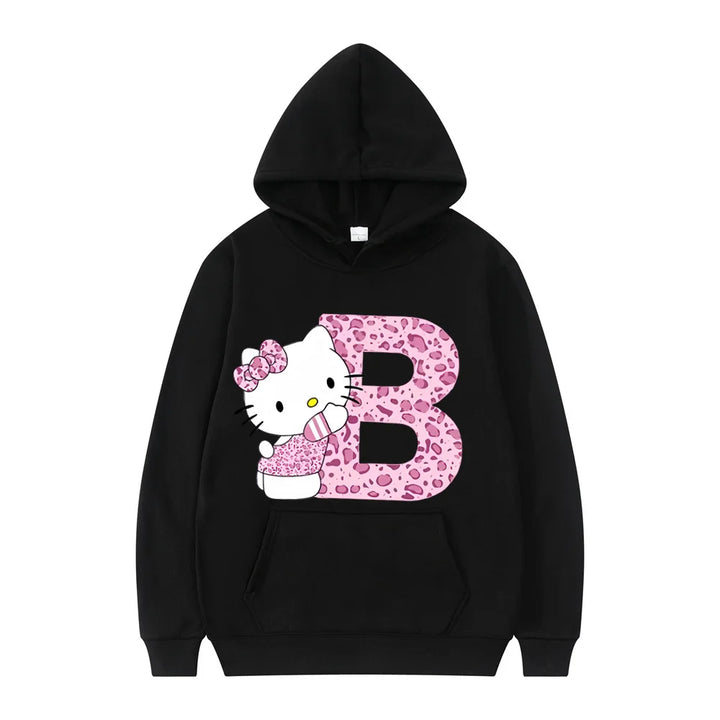 y2k-kawaii-fashion-Hello Kitty Initials Letter Hoodie-Pinky Dollz