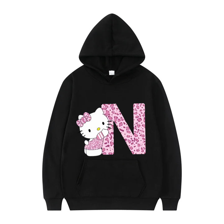y2k-kawaii-fashion-Hello Kitty Initials Letter Hoodie-Pinky Dollz