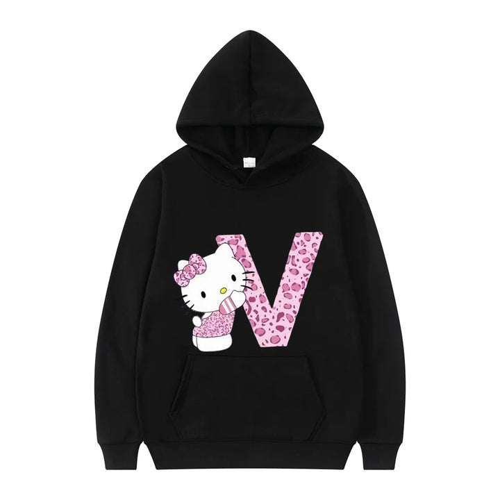 y2k-kawaii-fashion-Hello Kitty Initials Letter Hoodie-Pinky Dollz