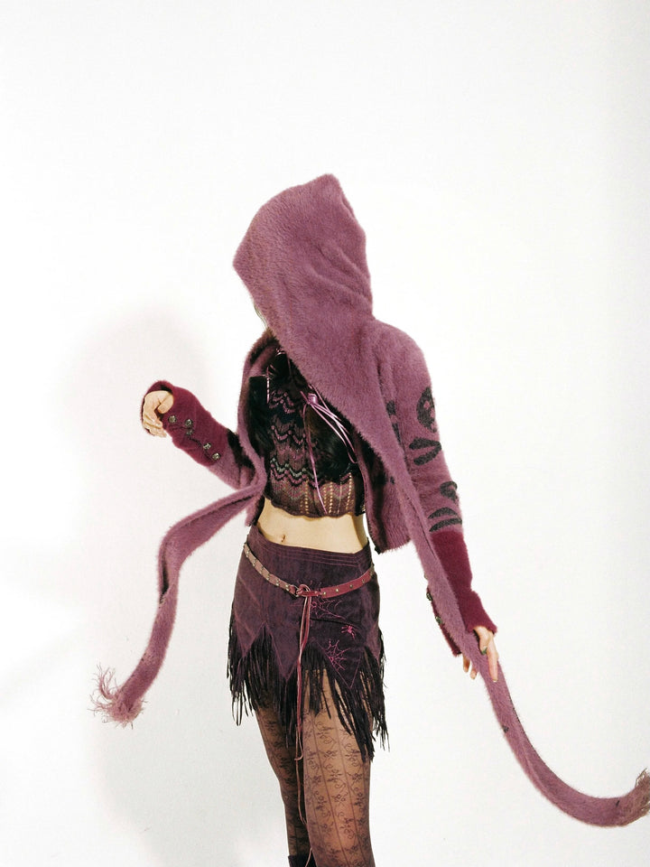 y2k-kawaii-fashion-Skull Hood Cardigan-Pinky Dollz