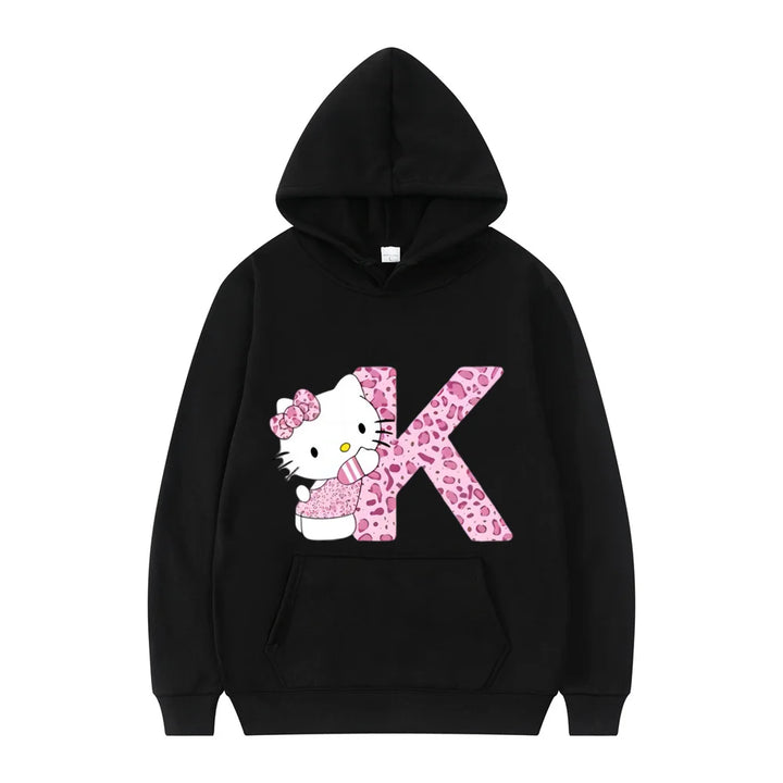 y2k-kawaii-fashion-Hello Kitty Initials Letter Hoodie-Pinky Dollz