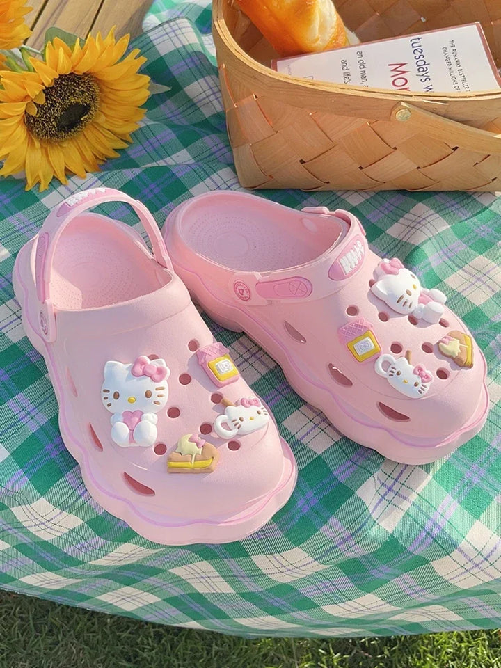 y2k-kawaii-fashion-3D Charm Sanrio Kawaii Clog Slippers-Pinky Dollz