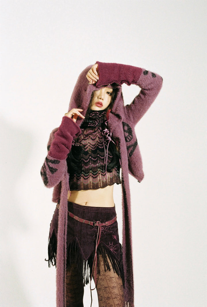 y2k-kawaii-fashion-Skull Hood Cardigan-Pinky Dollz