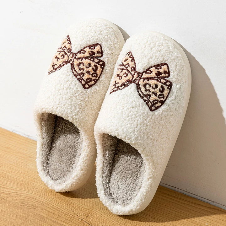 y2k-kawaii-fashion-Bow Fuzzy Slipper-Pinky Dollz