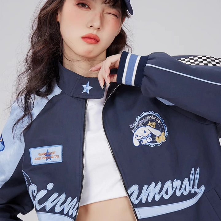 y2k-kawaii-fashion-Cinnamoroll Biker Jacket-Pinky Dollz