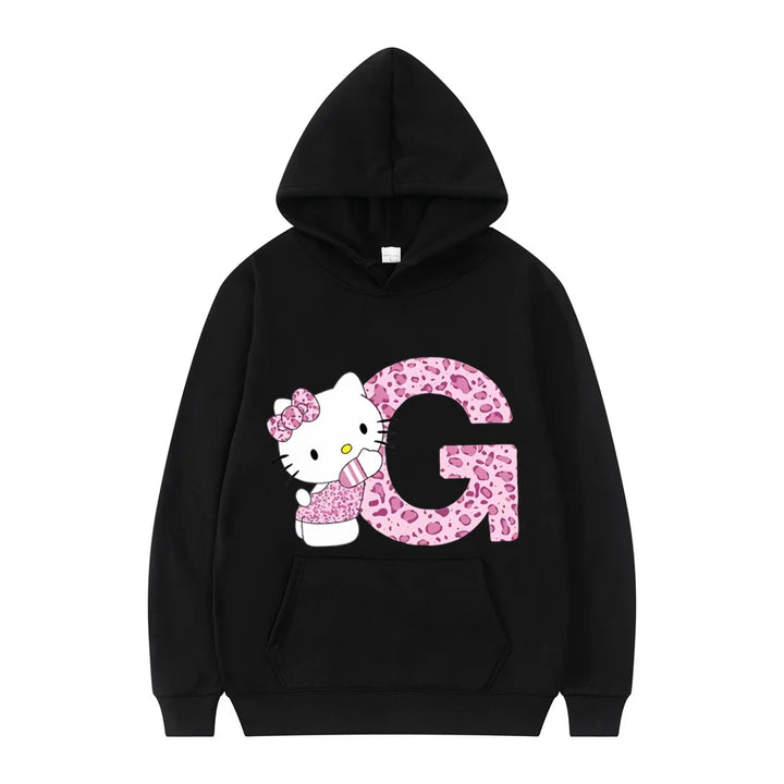 y2k-kawaii-fashion-Hello Kitty Initials Letter Hoodie-Pinky Dollz