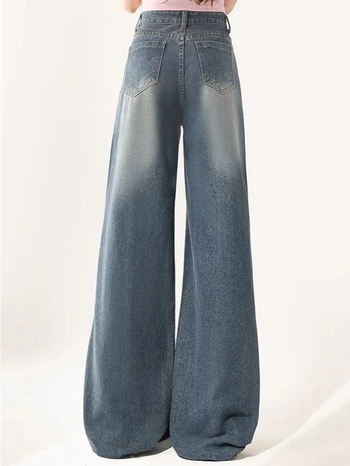 y2k-kawaii-fashion-Kuromi Wide Leg Denim Jeans-Pinky Dollz