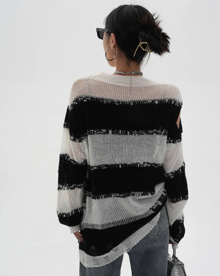 y2k-kawaii-fashion-Striped Sweater-Pinky Dollz