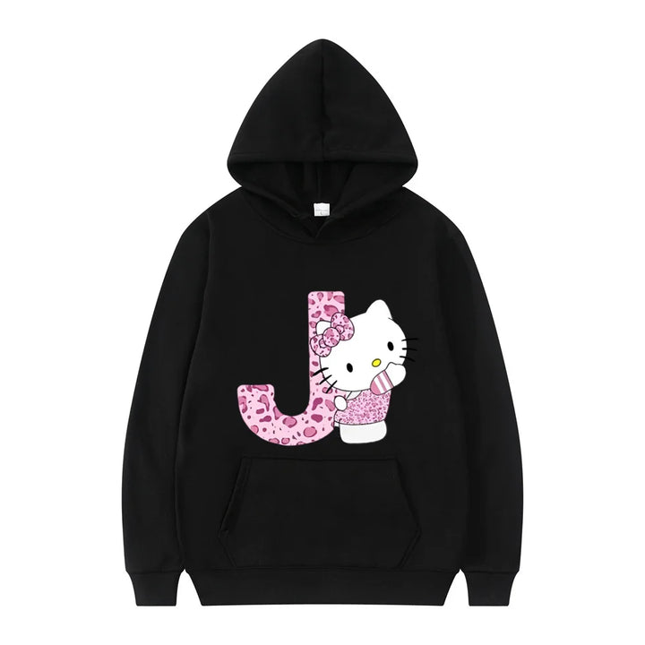 y2k-kawaii-fashion-Hello Kitty Initials Letter Hoodie-Pinky Dollz