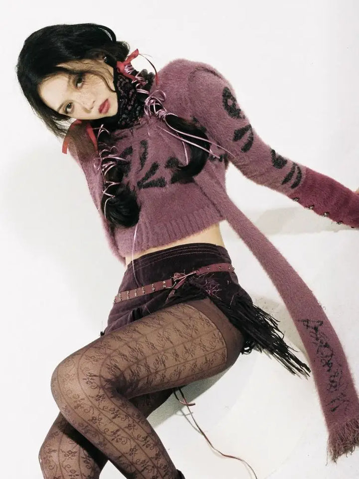 y2k-kawaii-fashion-Skull Hood Cardigan-Pinky Dollz