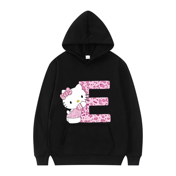 y2k-kawaii-fashion-Hello Kitty Initials Letter Hoodie-Pinky Dollz