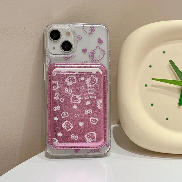 y2k-kawaii-fashion-Hello Kitty Magnetic Wallet iPhone Case-Pinky Dollz