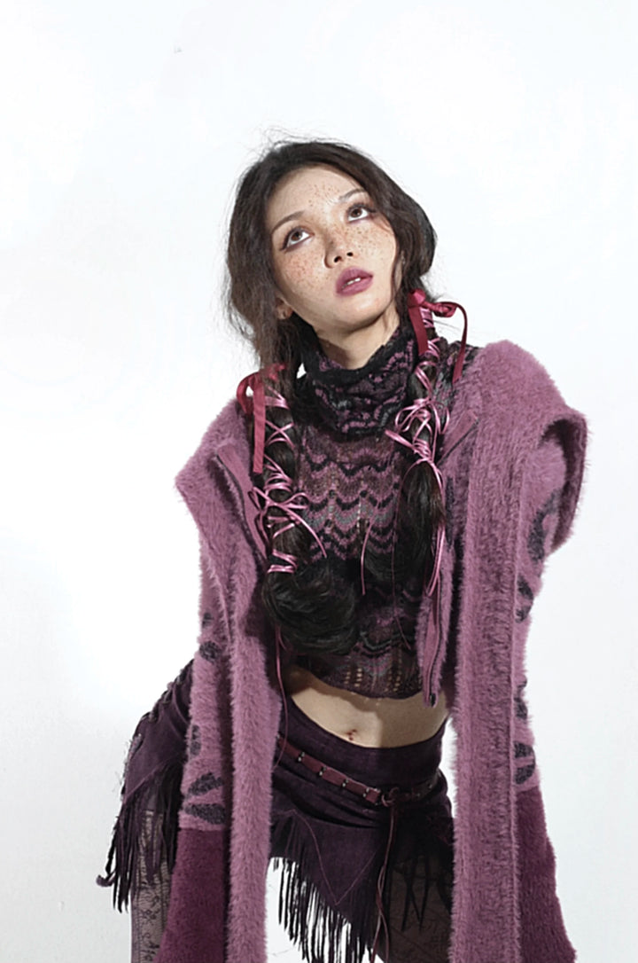 y2k-kawaii-fashion-Skull Hood Cardigan-Pinky Dollz