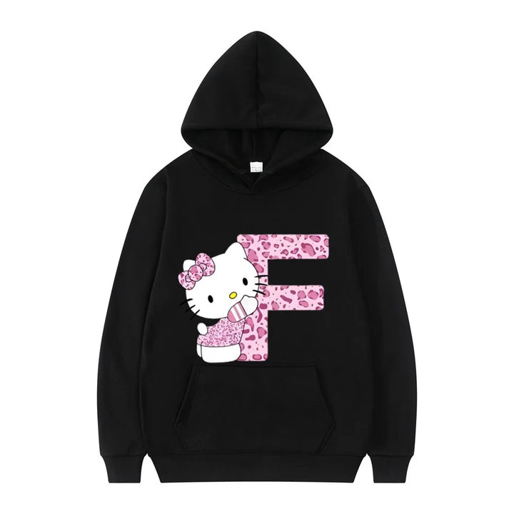 y2k-kawaii-fashion-Hello Kitty Initials Letter Hoodie-Pinky Dollz