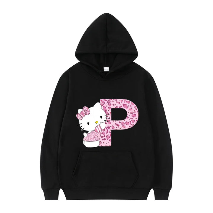 y2k-kawaii-fashion-Hello Kitty Initials Letter Hoodie-Pinky Dollz