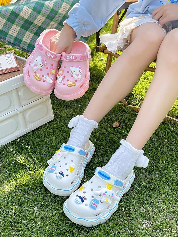 y2k-kawaii-fashion-3D Charm Sanrio Kawaii Clog Slippers-Pinky Dollz