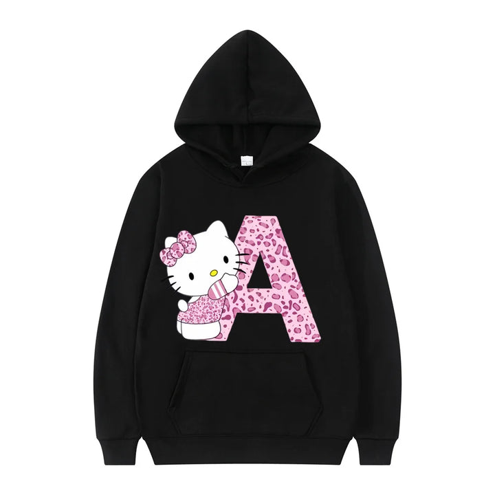 y2k-kawaii-fashion-Hello Kitty Initials Letter Hoodie-Pinky Dollz