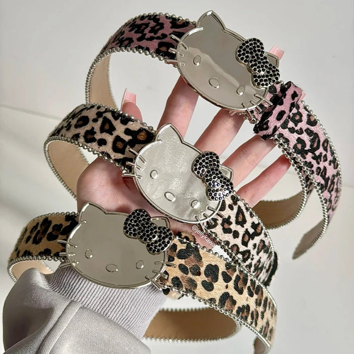 y2k-kawaii-fashion-Hello Kitty Leopard Belt-Pinky Dollz