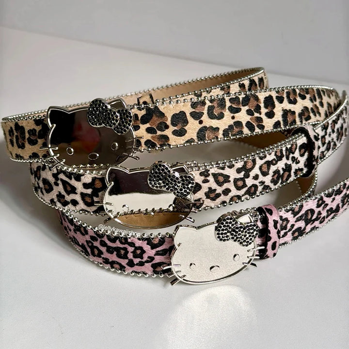 y2k-kawaii-fashion-Hello Kitty Leopard Belt-Pinky Dollz