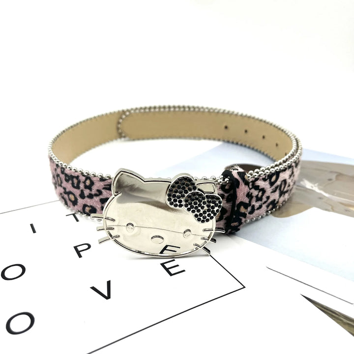 y2k-kawaii-fashion-Hello Kitty Leopard Belt-Pinky Dollz