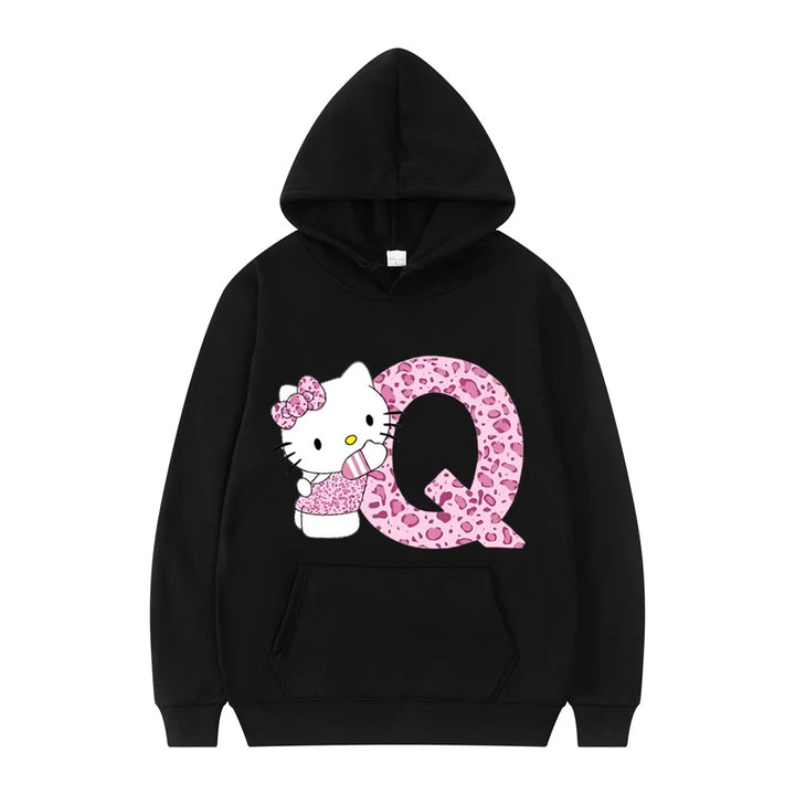 y2k-kawaii-fashion-Hello Kitty Initials Letter Hoodie-Pinky Dollz