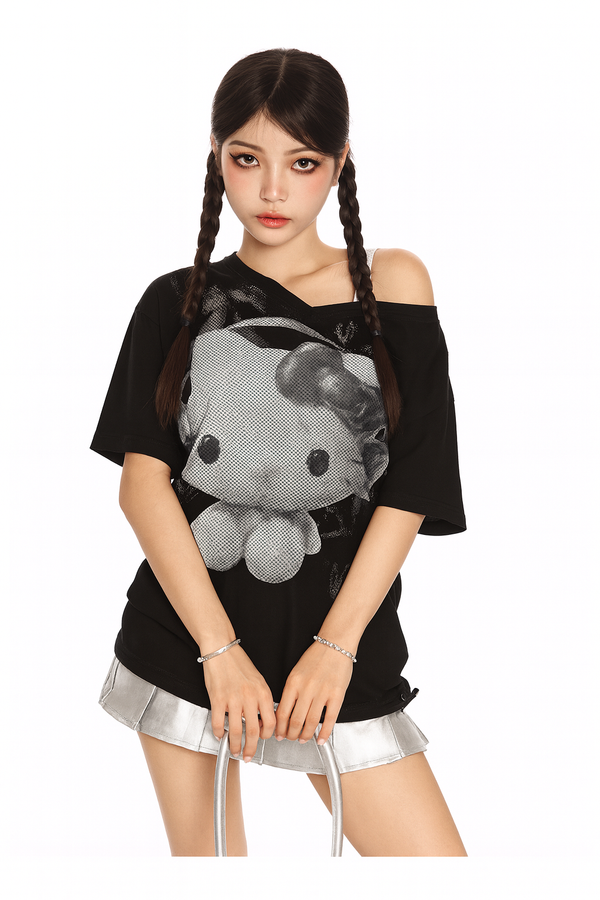 y2k-kawaii-fashion-Hello Kitty T Shirt-Pinky Dollz