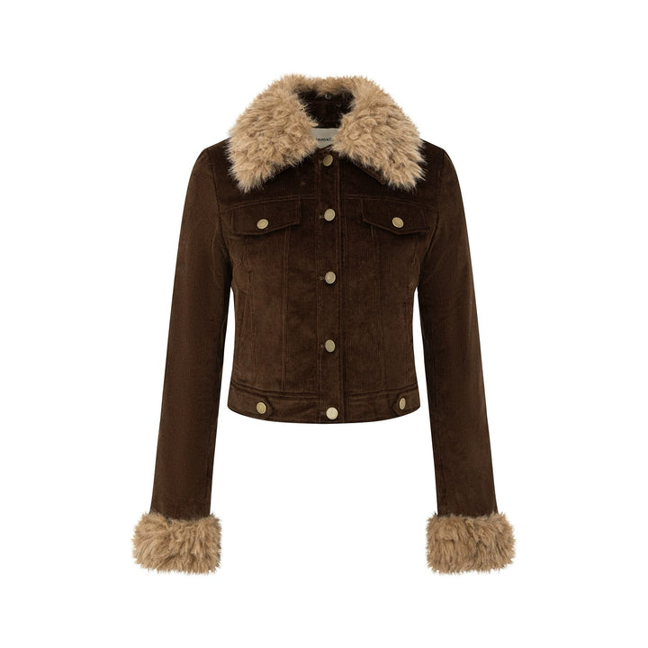 y2k-kawaii-fashion-Brown Corduroy Jacket-Pinky Dollz