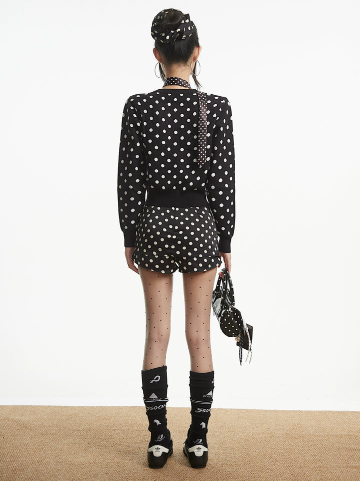 y2k-kawaii-fashion-Polka Dot Mini Skort-Pinky Dollz