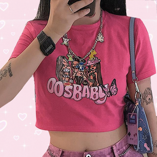 y2k-kawaii-fashion-Y2K Baby Crop T Shirt--Pinky Dollz
