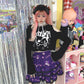 y2k-kawaii-fashion-Grunge Kitty Shoulder Cut Top--Pinky Dollz