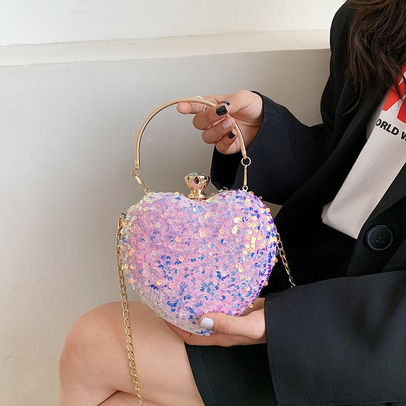 y2k-kawaii-fashion-Sequin Heart Mini Bag--Pinky Dollz