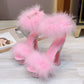 y2k-kawaii-fashion-Fluffy Platform Heel Sandal--Pinky Dollz