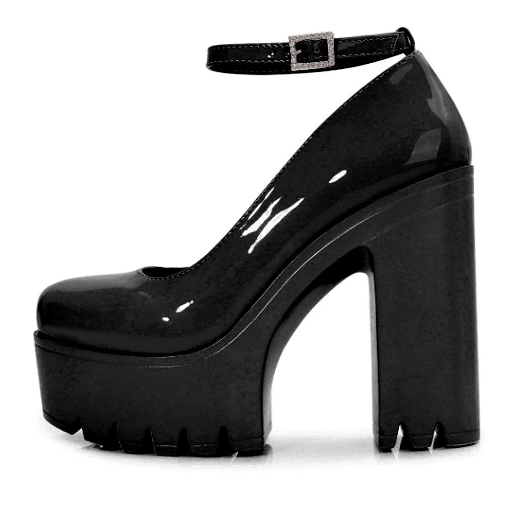 y2k-kawaii-fashion-Chunky Mary Jane Ankle Strap Platform Heels-Black 1-5-Pinky Dollz