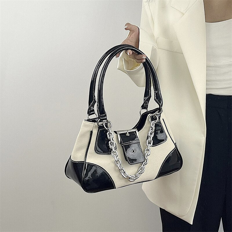y2k-kawaii-fashion-Y2K Patent Leather Bag--Pinky Dollz