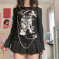 y2k-kawaii-fashion-Grunge Long Sleeve Chain T-shirt-2-S-Pinky Dollz