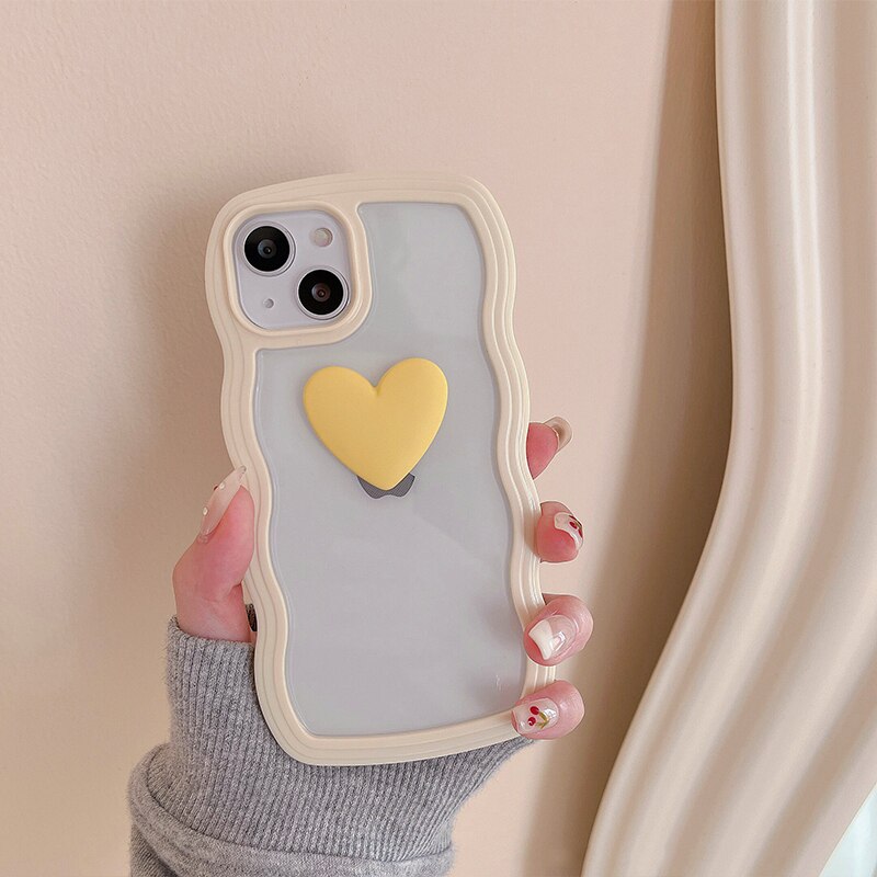 y2k-kawaii-fashion-Candy Love Heart Wave iPhone Case-iPhone X-Yellow-Pinky Dollz