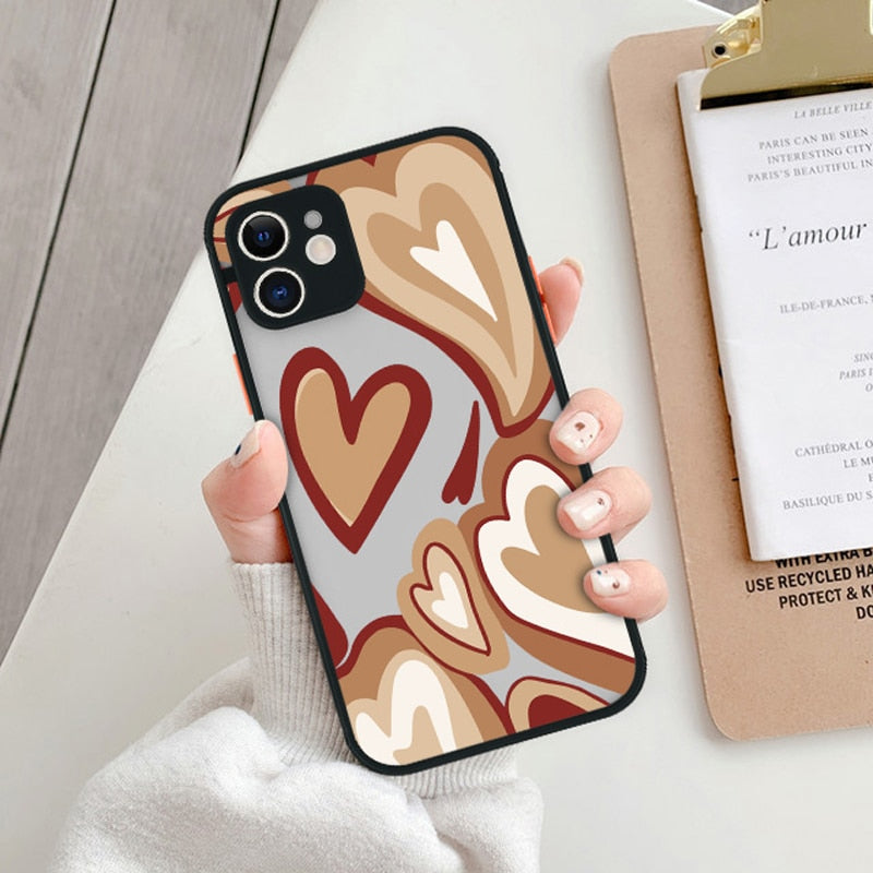 y2k-kawaii-fashion-Matte Love Heart iPhone Case--Pinky Dollz