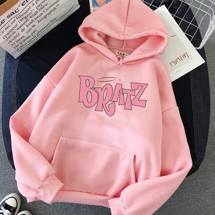 y2k-kawaii-fashion-Classic Bratz Hoodie-Pink-XS-Pinky Dollz
