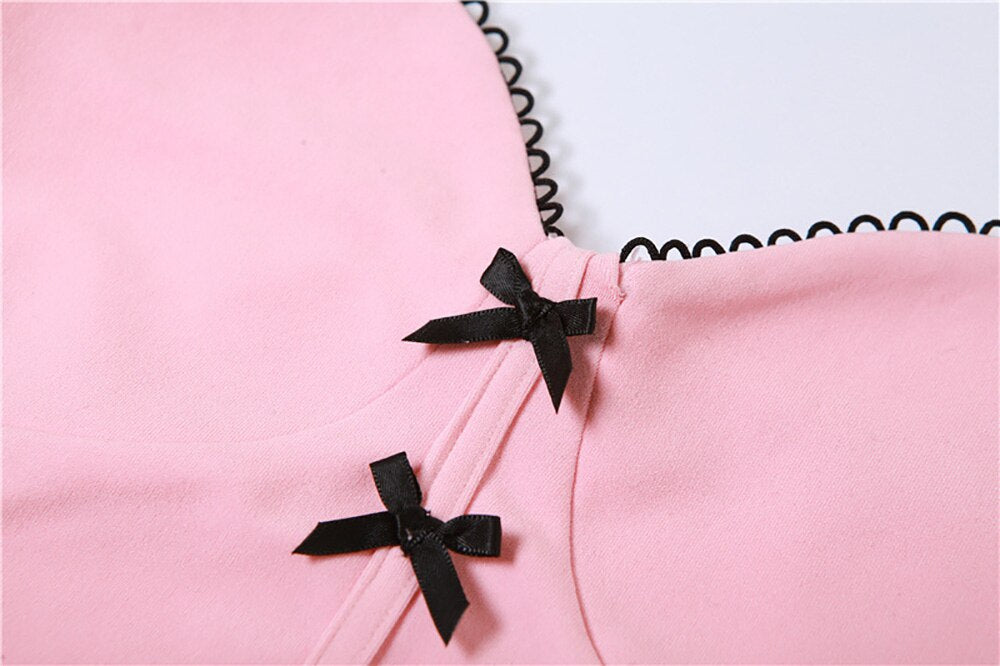 y2k-kawaii-fashion-Pink Bow Corset Top--Pinky Dollz