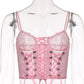 y2k-kawaii-fashion-Pink Lace Bustier Top--Pinky Dollz