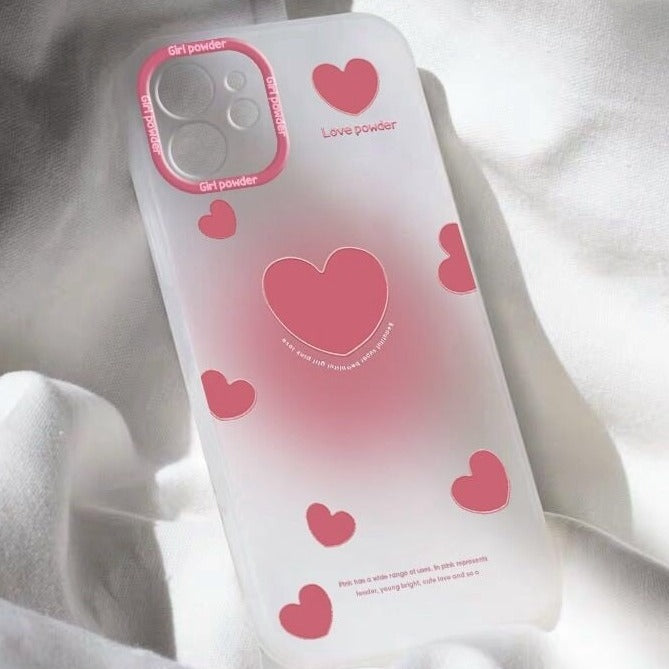 y2k-kawaii-fashion-Matte Hearts iPhone Care-iPhone 12-Pink-Pinky Dollz