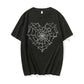 y2k-kawaii-fashion-Heart Web T Shirt-Black White-M-Pinky Dollz