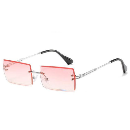 y2k-kawaii-fashion-Baddie Rimless Sunglasses-Pink Silver-Pinky Dollz