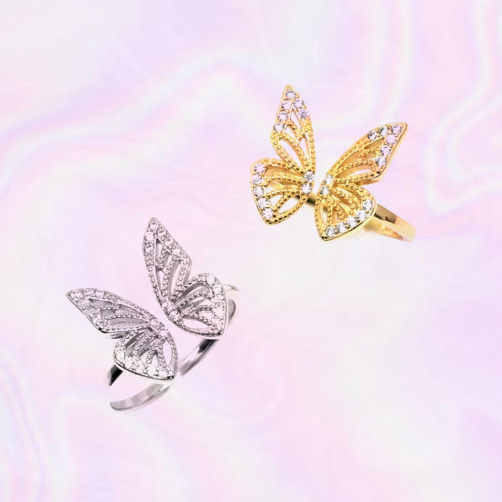 y2k-kawaii-fashion-Butterfly Open Ring--Pinky Dollz