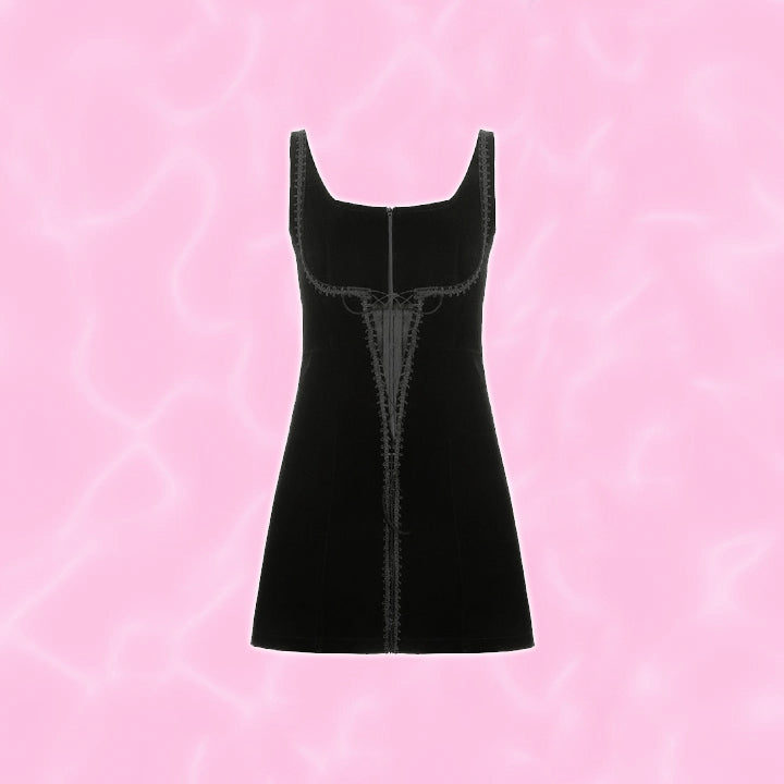 y2k-kawaii-fashion-Velvet Corset Pinafore Dress--Pinky Dollz
