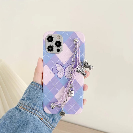 y2k-kawaii-fashion-Butterfly Chain iPhone Case--Pinky Dollz