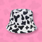 y2k-kawaii-fashion-Cow Print Bucket Hat--Pinky Dollz