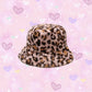 y2k-kawaii-fashion-Fluffy Leopard Bucket Hag--Pinky Dollz