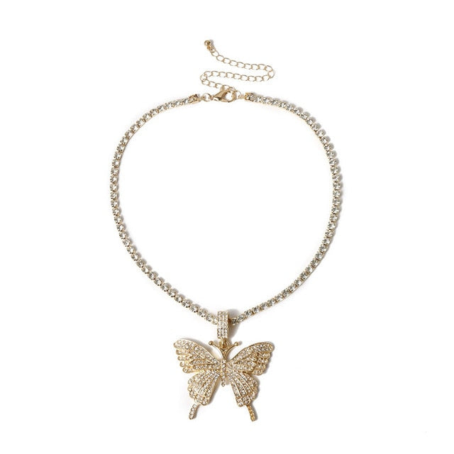 y2k-kawaii-fashion-VIP Butterfly Necklace-Gold-Pinky Dollz