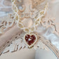 y2k-kawaii-fashion-Alice Vintage Pearl Heart Choker Necklace--Pinky Dollz